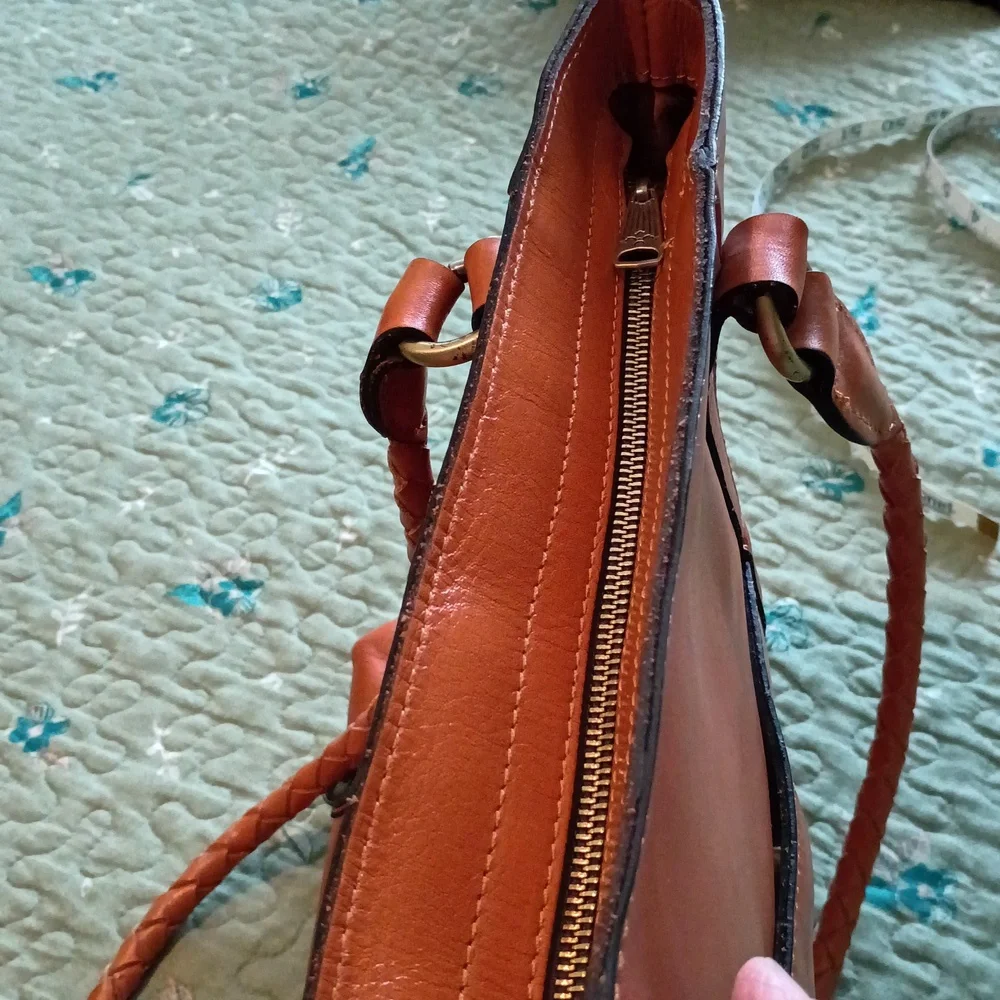 Patricia Nash Tan Shoulder/Tote Bag with Brass Medallion Accent - Picture 5 of 12